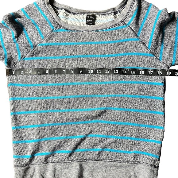 Pacsun Nollie M Blue Gray Striped Pullover Sweatshirt Sweater Women's Medium Y2K - Picture 6 of 9